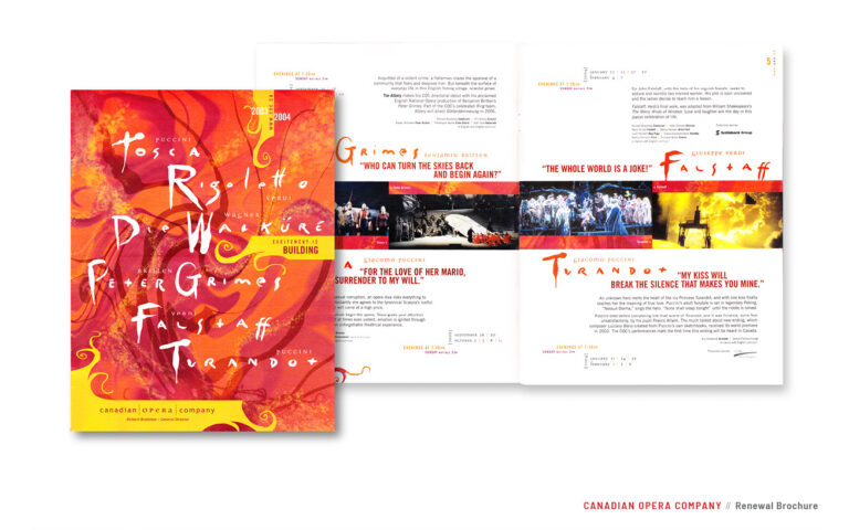 Canadian Opera Company: Renewal Brochure